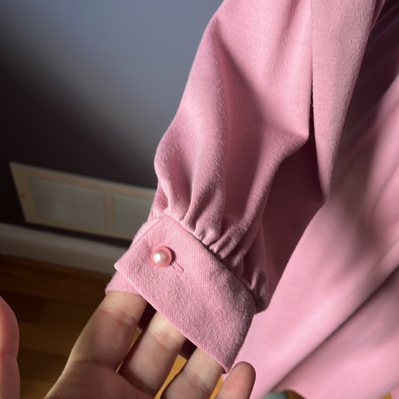 VTG Sunshine Alley Pink Long Sleeve Pearl Button Dress - Picture 5 of 9